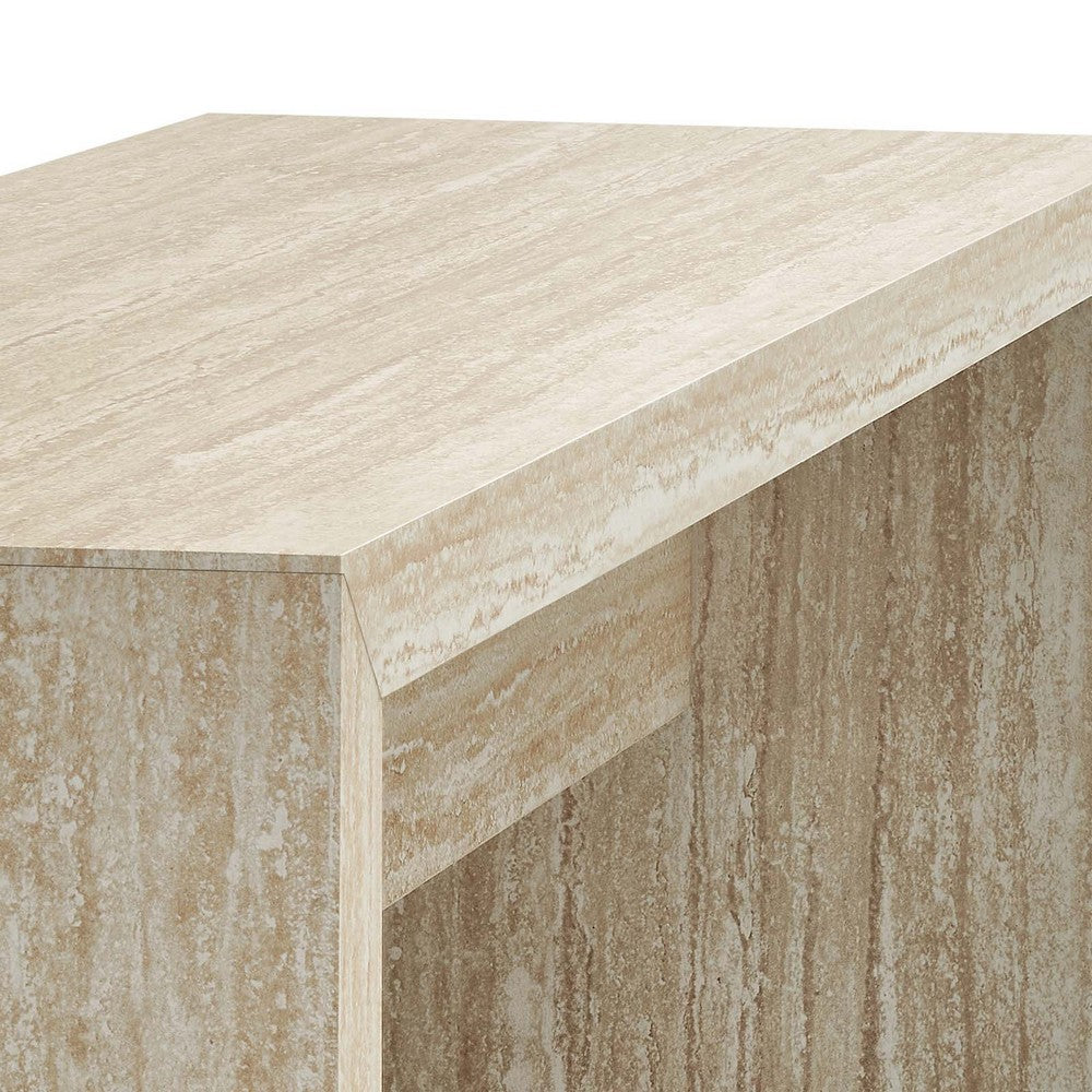 Mirella 53.5" Faux Travertine Bench by Modway| Blue