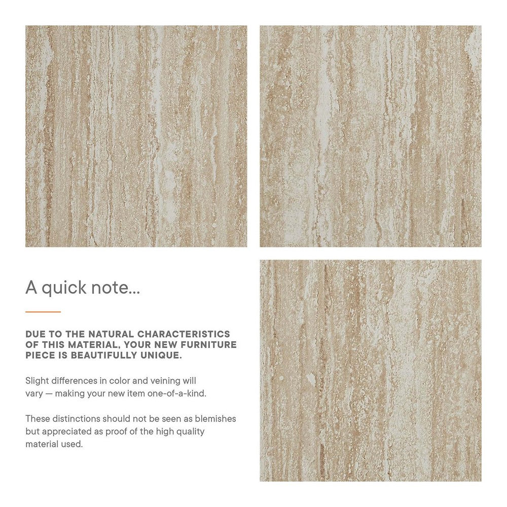 Mirella 53.5" Faux Travertine Bench by Modway| Blue