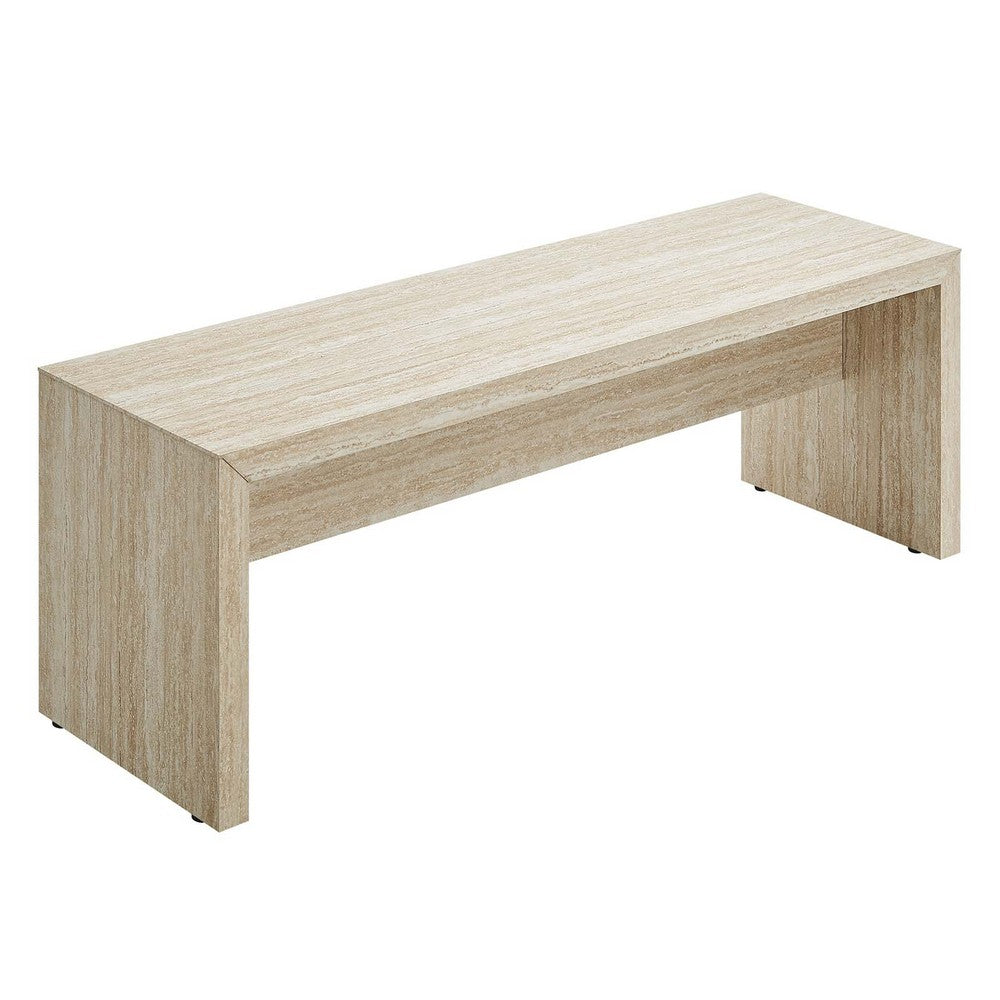Mirella 53.5" Faux Travertine Bench by Modway| Blue