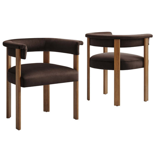 Modway Imogen Dining Chairs, Chocolate Brown Deep Brown