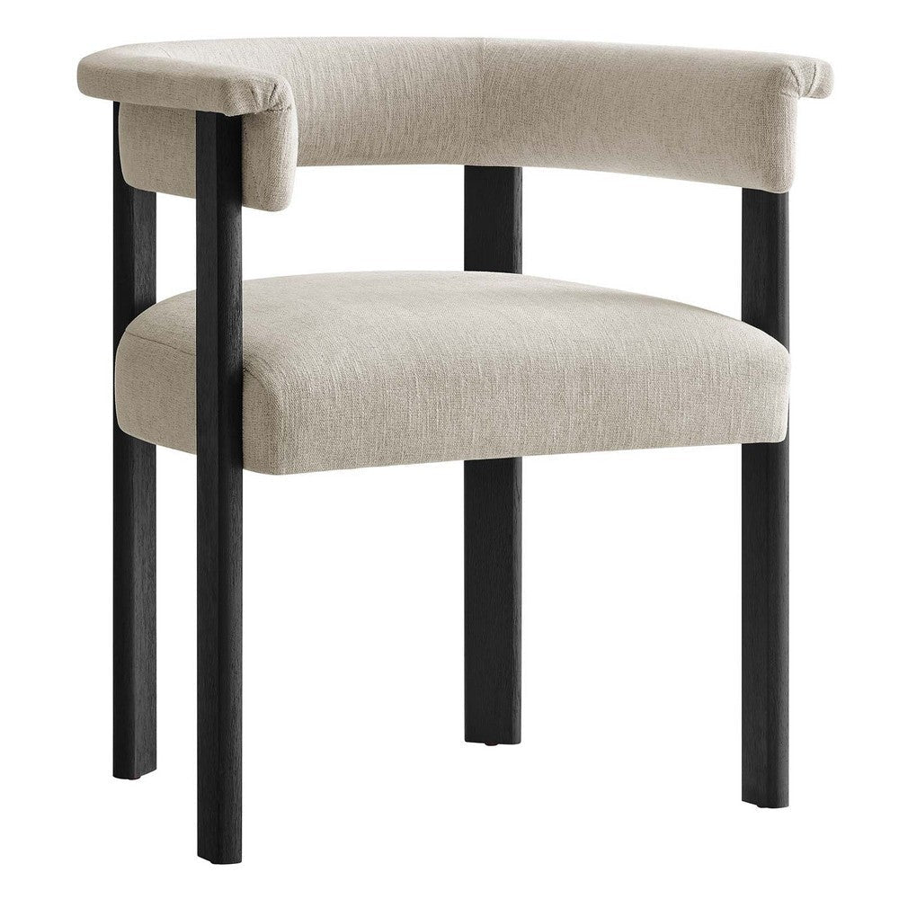 Modway Imogen Dining Chairs Heathered Weave Ivory Black MDY-EEI-6776-HEI-BLK