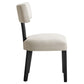 Modway Nalani Dining Chairs Heathered Weave Ivory Black MDY-EEI-6777-HEI-BLK