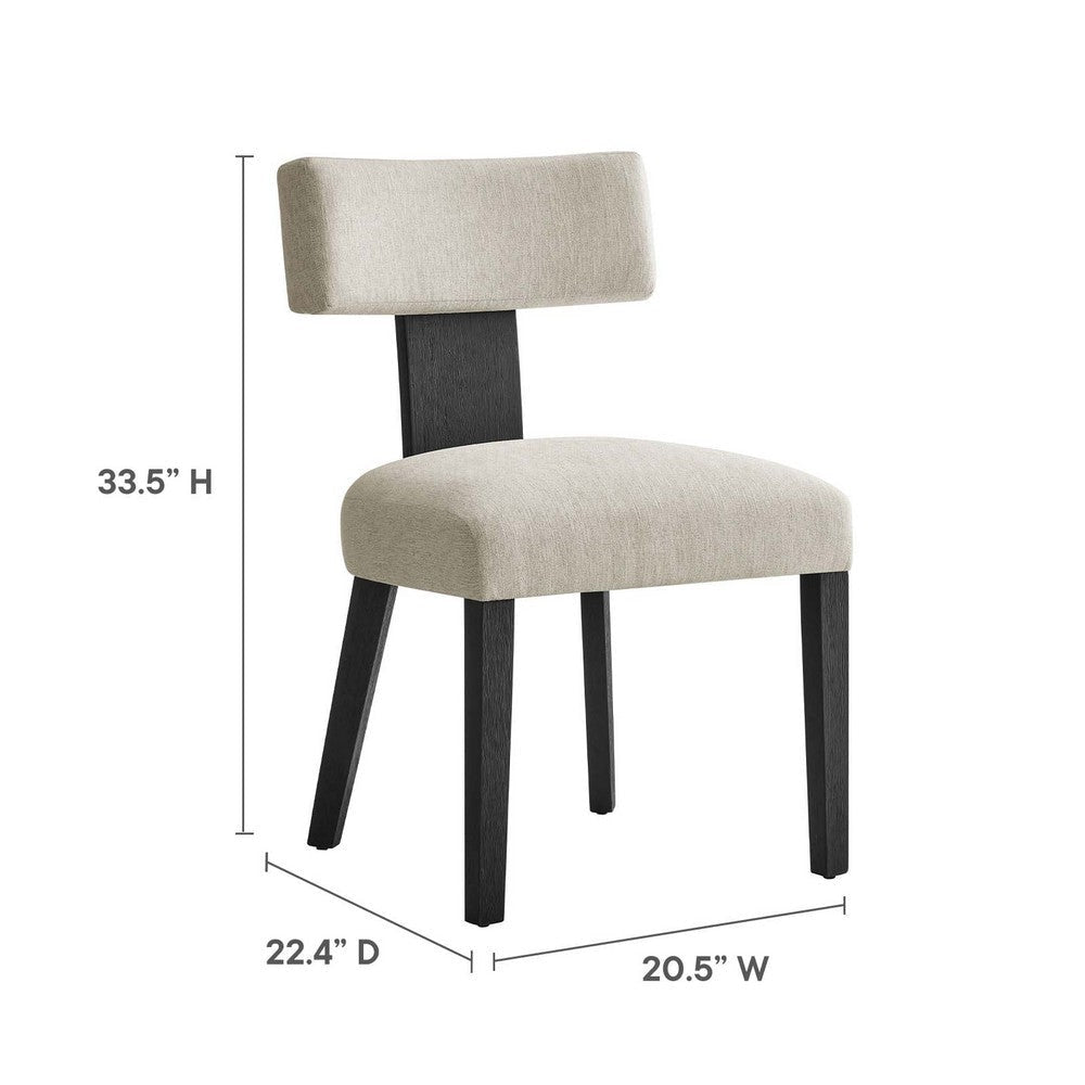 Modway Nalani Dining Chairs Heathered Weave Ivory Black MDY-EEI-6777-HEI-BLK