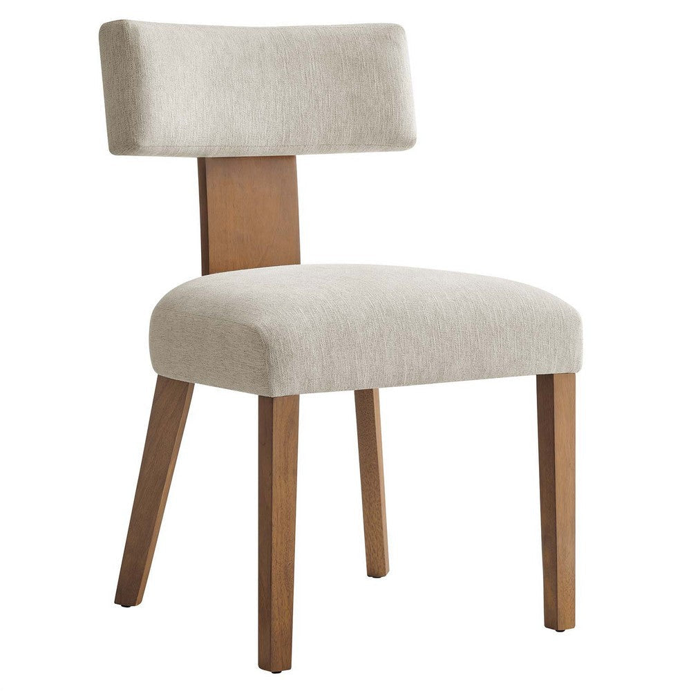 Modway Nalani Dining Chairs Heathered Weave Ivory Deep Brown MDY-EEI-6777-HEI-DBR