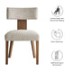 Modway Nalani Dining Chairs Heathered Weave Ivory Deep Brown MDY-EEI-6777-HEI-DBR