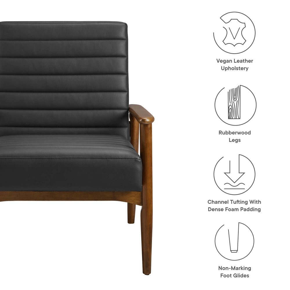 Modway Jensen Accent Chair Walnut Black