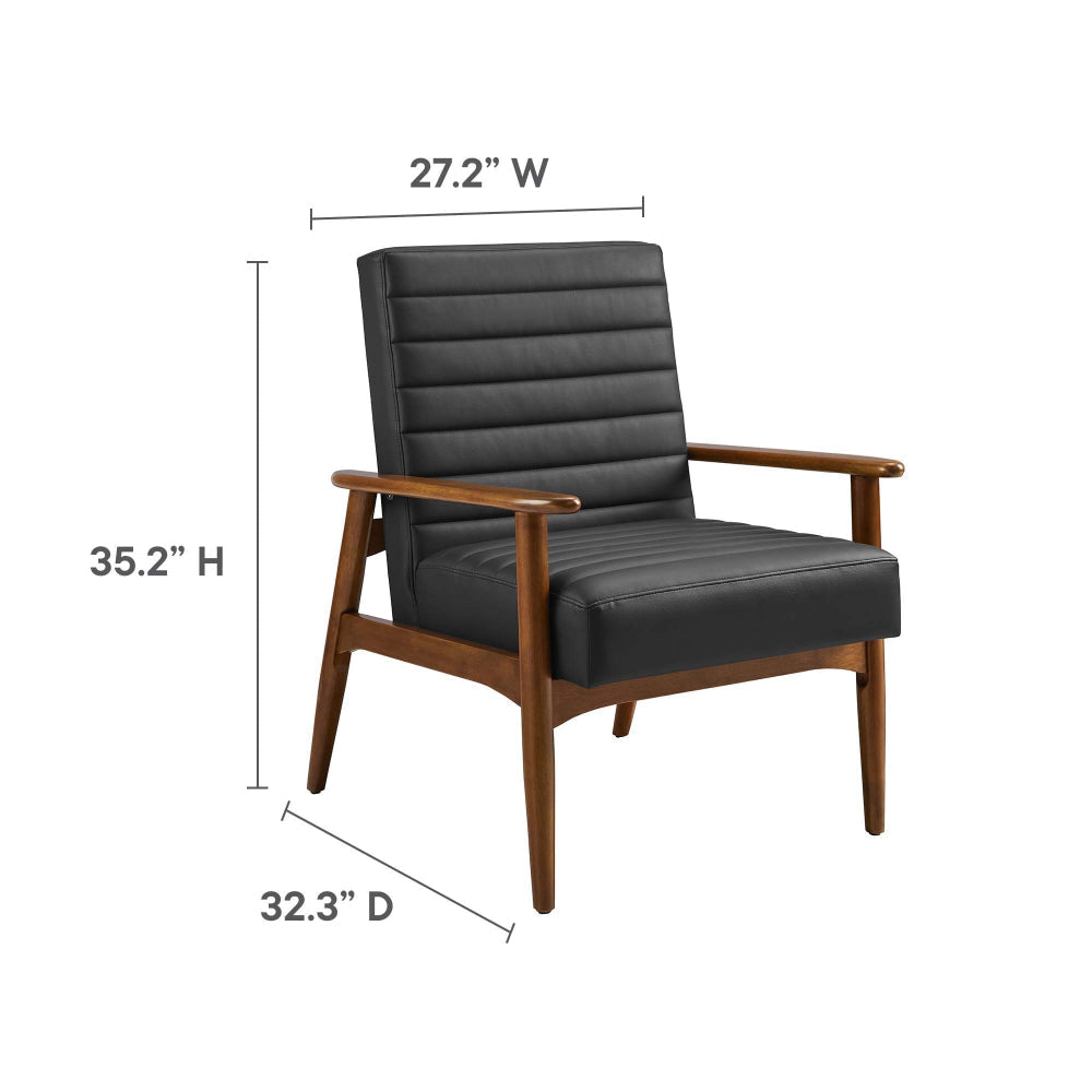 Modway Jensen Accent Chair Walnut Black