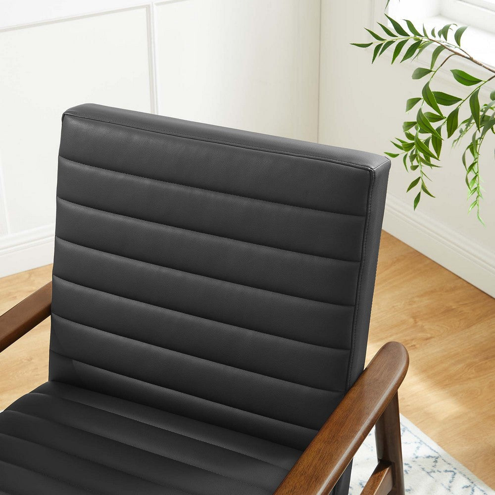 Modway Jensen Accent Chair Walnut Black