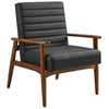 Modway Jensen Accent Chair, Walnut Black