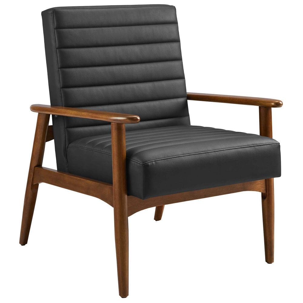 Modway Jensen Accent Chair, Walnut Black