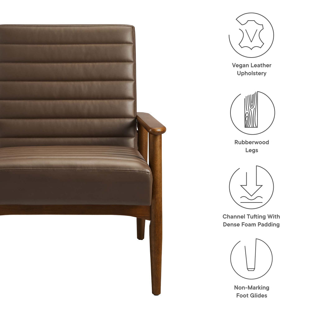 Modway Jensen Accent Chair Walnut Brown