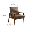 Modway Jensen Accent Chair Walnut Brown