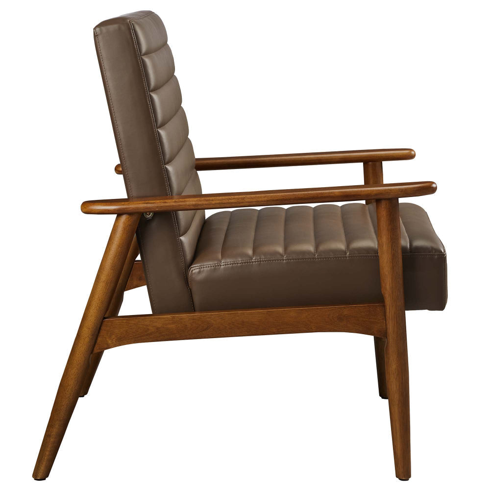 Modway Jensen Accent Chair Walnut Brown