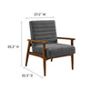 Modway Jensen Accent Chair Walnut Charcoal