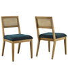 Nimba Faux Rattan Fabric Dining Chairs Set of 2 by Modway