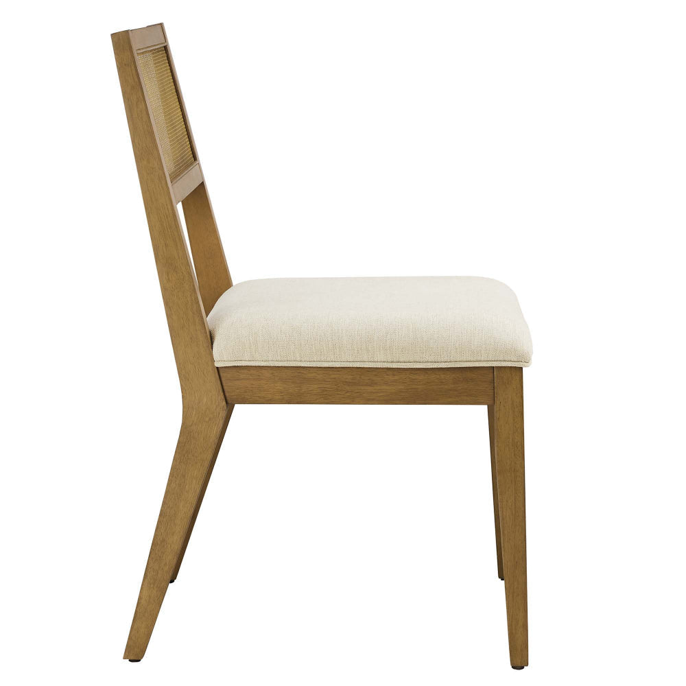 Nimba Faux Rattan Fabric Dining Chairs Set of 2 by Modway