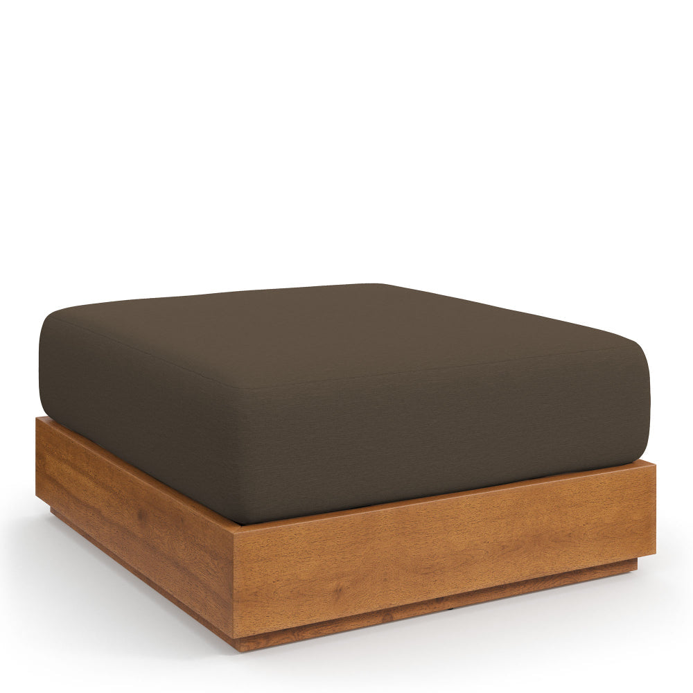 Tahoe Outdoor Patio Acacia Wood Ottoman by Modway