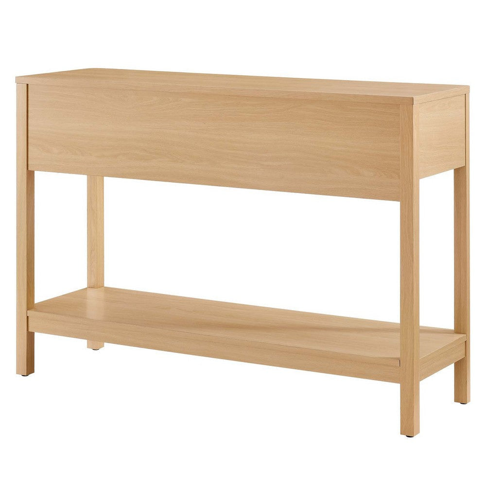 Modway Chaucer Modern Console Oak with Wood Grain Finish Ideal Entryway Table with Storage for Hallway or Living Room Décor MDY-EEI-6797-OAK