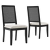 Arlo Faux Rattan and Wood Dining Side Chairs - Set of 2  - No Shipping Charges