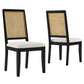 Arlo Faux Rattan and Wood Dining Side Chairs - Set of 2  - No Shipping Charges