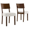 Modway Pax Dining Chairs, Walnut Heathered Weave Ivory