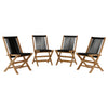 Vienna Outdoor Patio Teak and Rope Folding Chairs Set of 4 by Modway