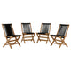 Vienna Outdoor Patio Teak and Rope Folding Chairs Set of 4 by Modway