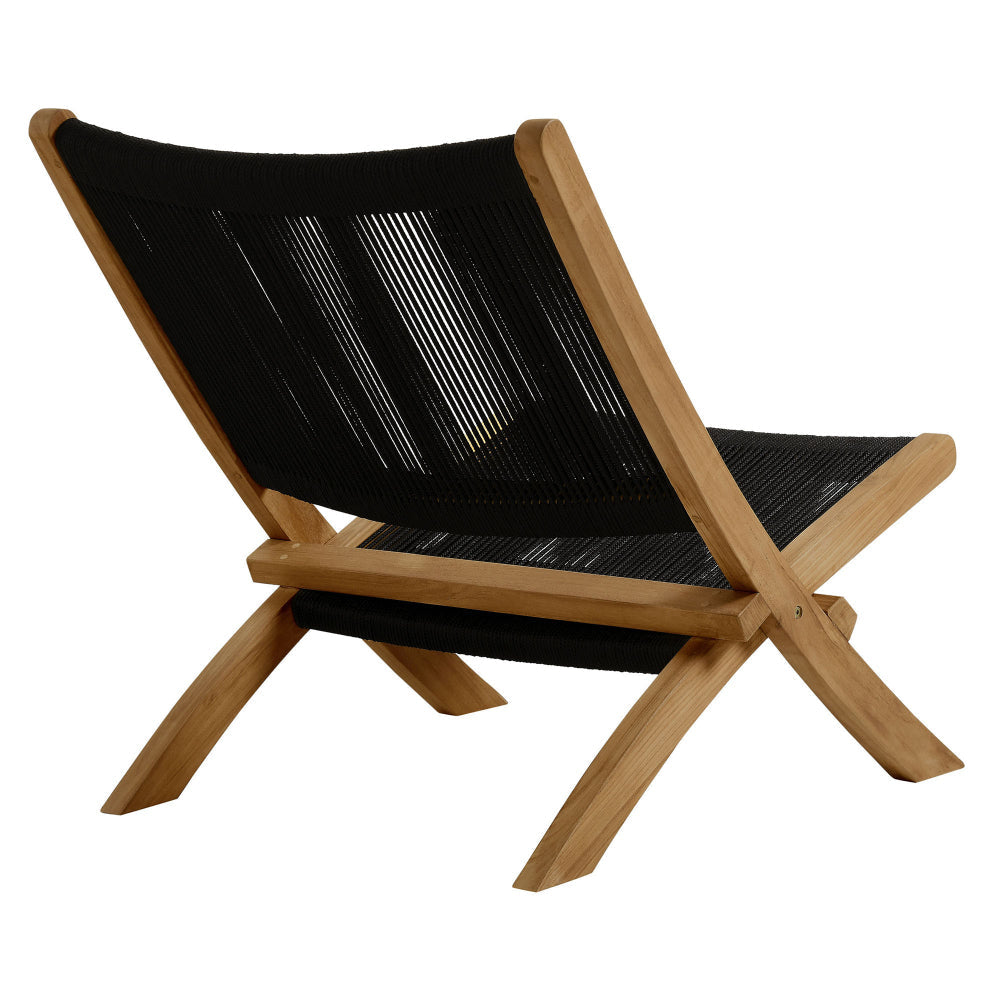 Vienna Outdoor Patio Teak and Rope Folding Accent Lounge Chair by Modway