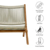 Modway Vienna Outdoor Patio Teak Wood Folding Lounge Chair in Natural Natural
