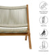 Modway Vienna Outdoor Patio Teak Wood Folding Lounge Chair in Natural Natural