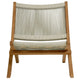 Modway Vienna Outdoor Patio Teak Wood Folding Lounge Chair in Natural Natural