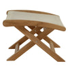 Modway Vienna Outdoor Patio Teak Wood Folding Ottoman in Natural Natural