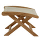 Modway Vienna Outdoor Patio Teak Wood Folding Ottoman in Natural Natural