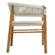 Modway Vienna Outdoor Patio Teak Wood Dining Armchairs with Curved Back Set of 2 in Natural Natural – Weather-Resistant Woven Rope Patio