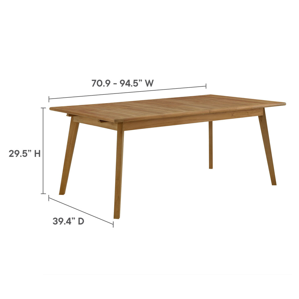 Vienna Outdoor Patio Teak Wood Extendable Dining Table by Modway MDY-EEI-6813-NAT