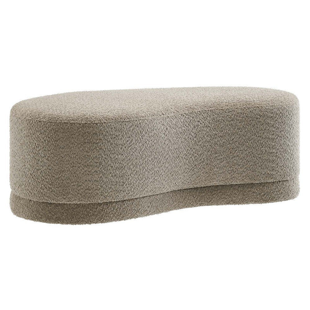 Modway Nimbus 48 Inch Curved Ottoman Bench in Oat - Soft Fabric Chenille Ottoman