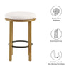 Modway Fable 26 Inch Backless Counter Stools Set of 2 in Oak Ivory - Kitchen Stools Counter Height - 2Pcs Upholstered Padded Boucle Seat