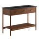 Modway Zaire 48” Mid-Century Bathroom Sink Vanity Washstand in Walnut Black with Dual Ceramic Basins, 48 Inches Double