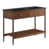 Modway Zaire 48” Mid-Century Bathroom Sink Vanity Washstand in Walnut Black with Dual Ceramic Basins, 48 Inches Double