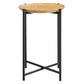 Xilo Round Wood and Metal Side Table  - No Shipping Charges