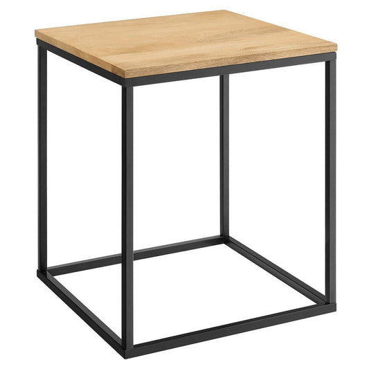 Zora Square Wood and Metal Side Table  - No Shipping Charges