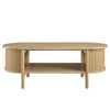 Modway Cadence Oval Coffee Table in [Color] - Mid Century Modern Center Table with Open Storage for Living Room Organization - Wood Grain