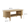 Modway Cadence Oval Coffee Table in [Color] - Mid Century Modern Center Table with Open Storage for Living Room Organization - Wood Grain