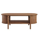 Modway Cadence Oval Coffee Table in [Color] - Mid Century Modern Center Table with Open Storage for Living Room Organization - Wood Grain