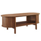 Modway Cadence Oval Coffee Table in [Color] - Mid Century Modern Center Table with Open Storage for Living Room Organization - Wood Grain Fluted Accent Table