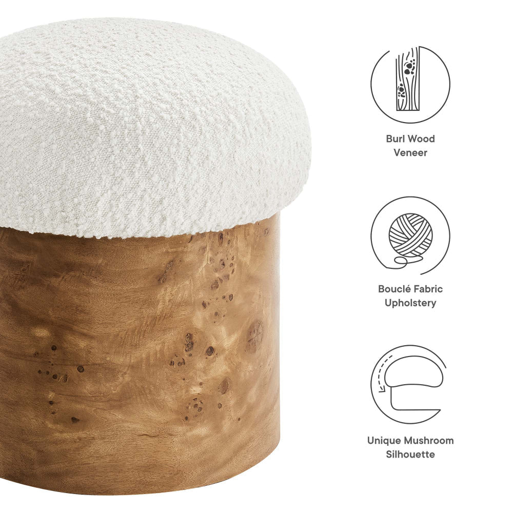 Breeze Boucle Upholstered Ottoman by Modway MDY-EEI-6850-IVO-BUR