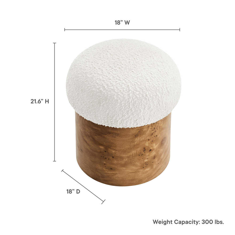 Breeze Boucle Upholstered Ottoman by Modway MDY-EEI-6850-IVO-BUR