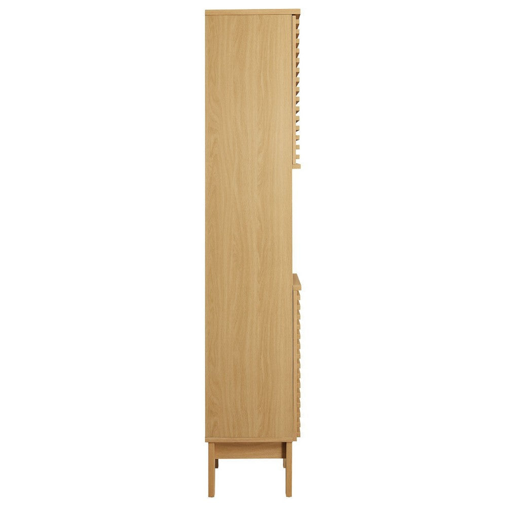 Modway Render Tall Narrow Bathroom Storage Cabinet Oak MDY-EEI-6851-OAK