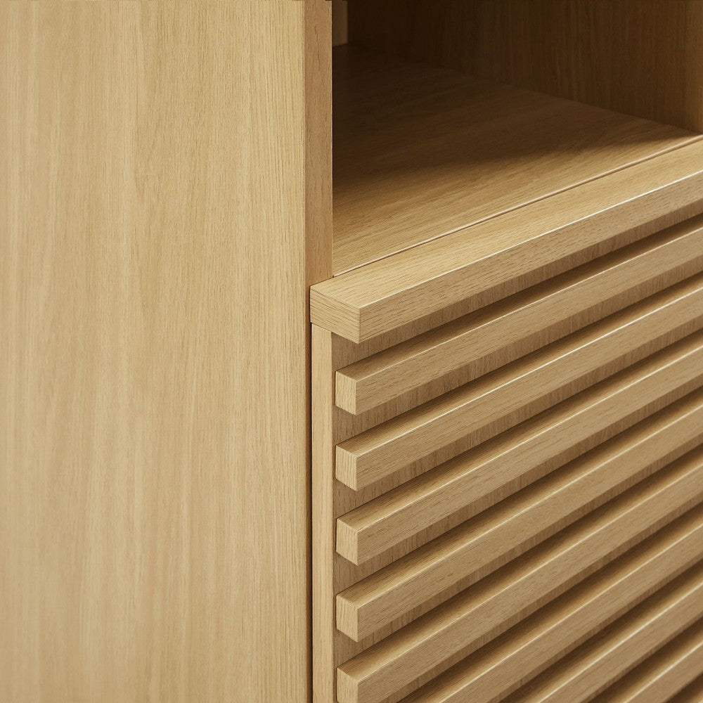 Modway Render Tall Narrow Bathroom Storage Cabinet Oak MDY-EEI-6851-OAK