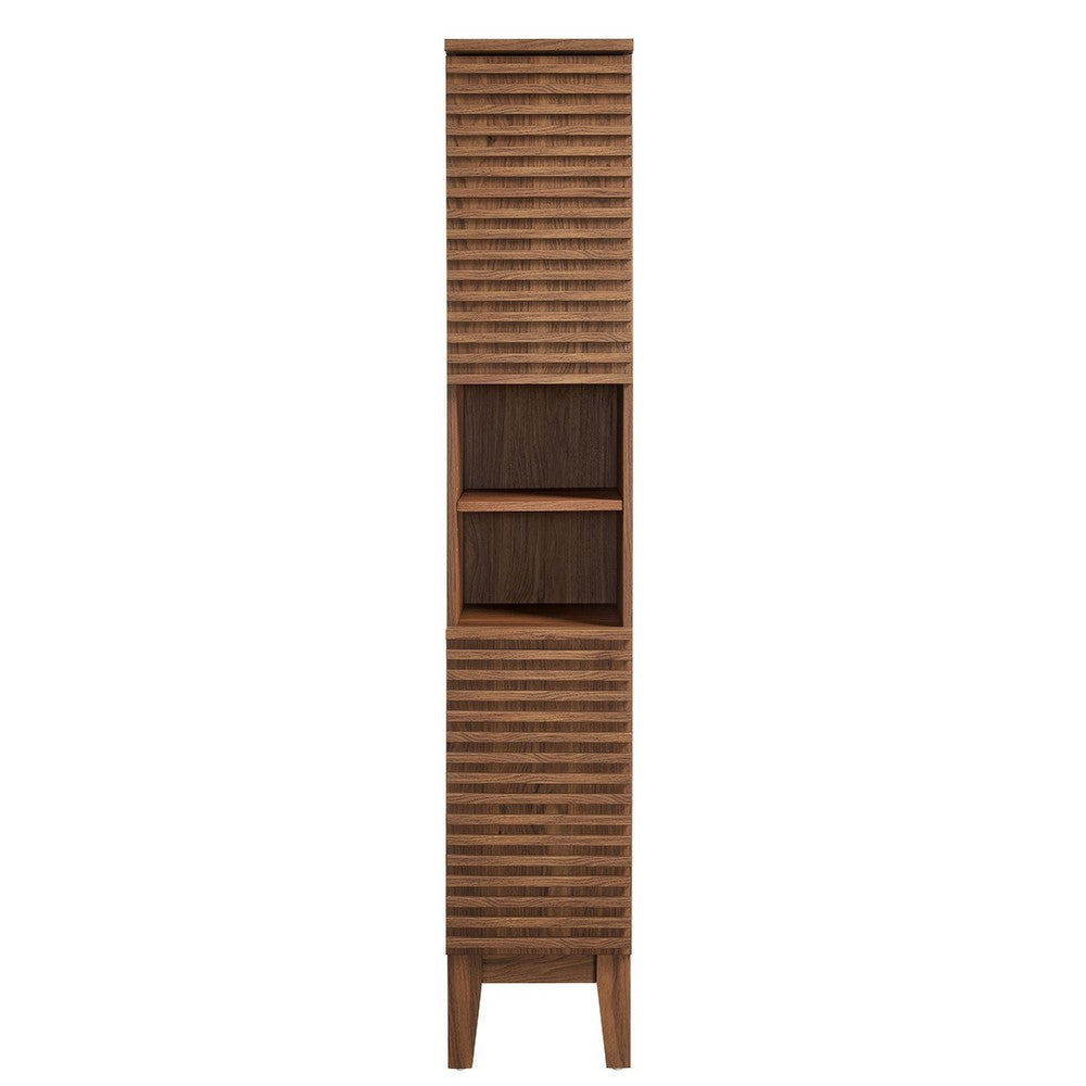 Modway Render Tall Narrow Bathroom Storage Cabinet Oak MDY-EEI-6851-OAK